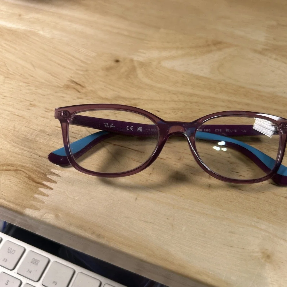 RAY-BAN JR RB1586 3776 Eyeglasses Purple Crystal Blue 47-16-130 *Frames Only*